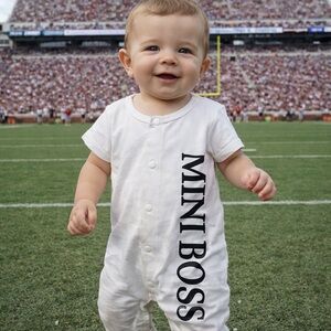Baby White 'Mini Boss' Romper